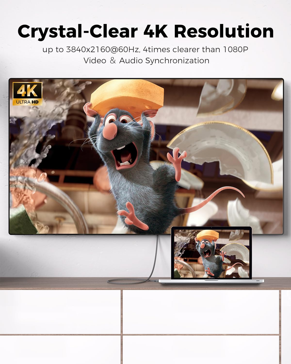 Silkland 4K HDMI Cable 1M - High Speed HDMI 2.0 Cable with ARC, 4K@60Hz, HDR, 3D Support - Compatible with Smart TV, Soundbar, Blu-Ray, PS5/PS4, Xbox Series X, PC, Monitor - Perfect for Home Theater & Gaming Setup