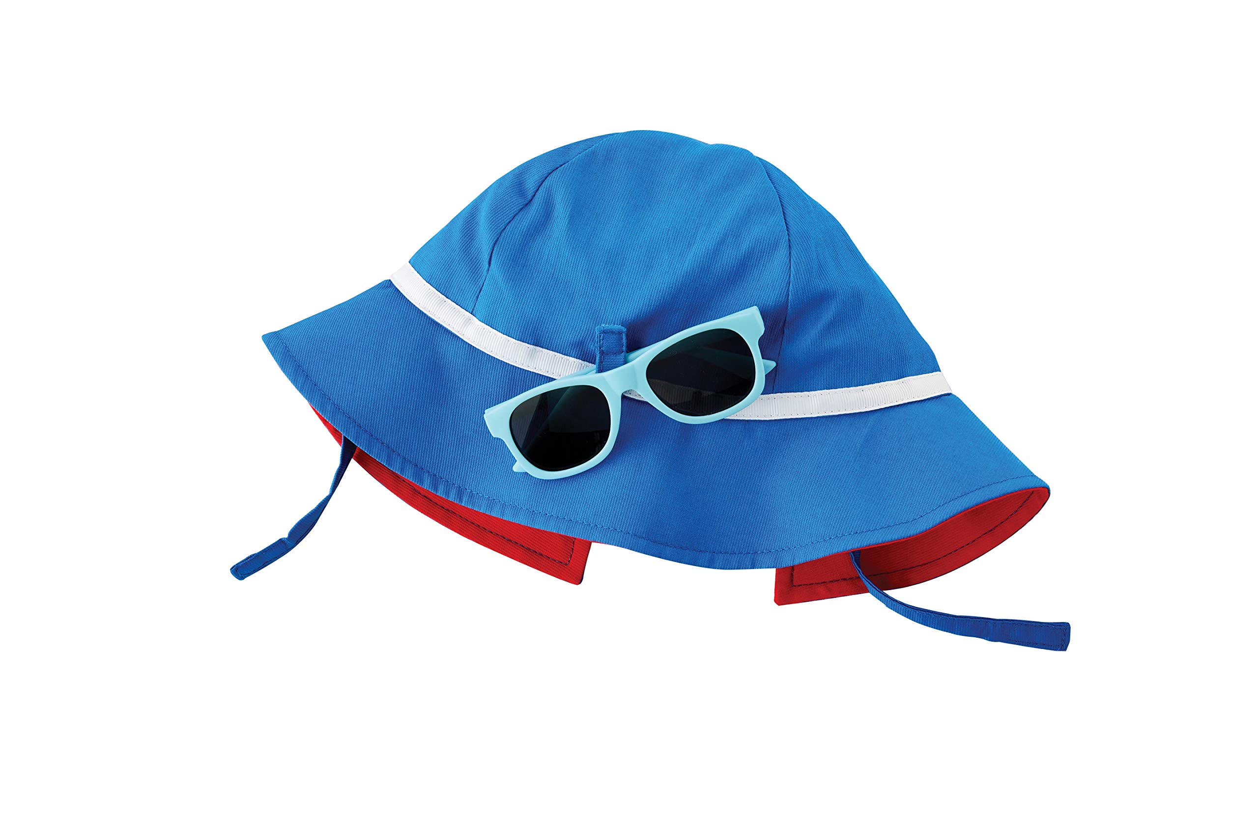 Mud Pie Baby Boys' Sun Hat and Glasses Set - UPF 50+ UV Protection for Outdoor Play, Beach, and Pool - Adjustable Buckle for Comfortable Fit