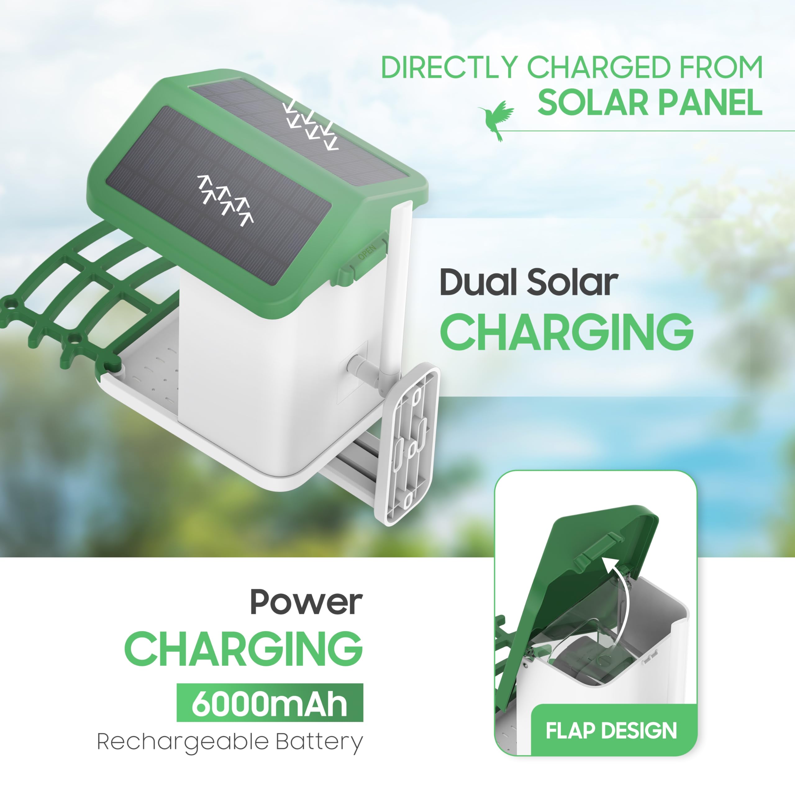 Amazzify® Smart Solar-Powered Bird Feeder with 4K HD Camera & AI Bird Identification - 32GB SD Card Included - Auto Capture Motion Detection - Perfect Gift for Bird Lovers - Ideal for Backyard Birdwatching & Wildlife Monitoring
