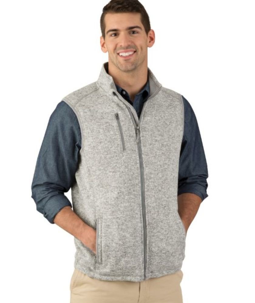 Charles River Apparel Men's Pacific Heathered Sweater Fleece Vest - Lightweight Warm Layering for Outdoor Activities & Casual Wear