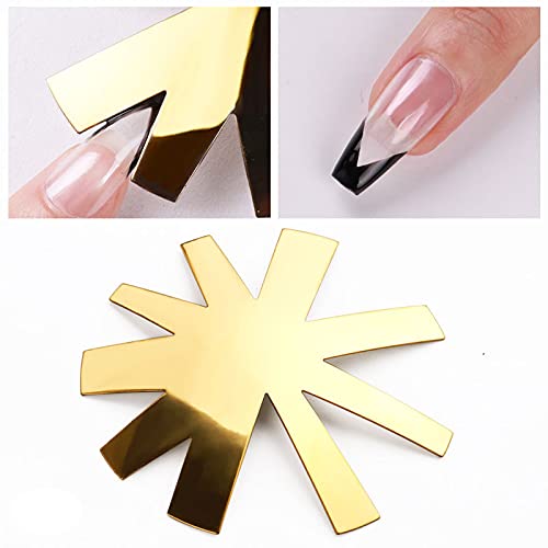 Professional Stainless Steel French Nail Cutter Kit - Almond Shape Smile Line Cutter & Acrylic Tip Plate for DIY Nail Art | Perfect for Home Manicures & Salon Use