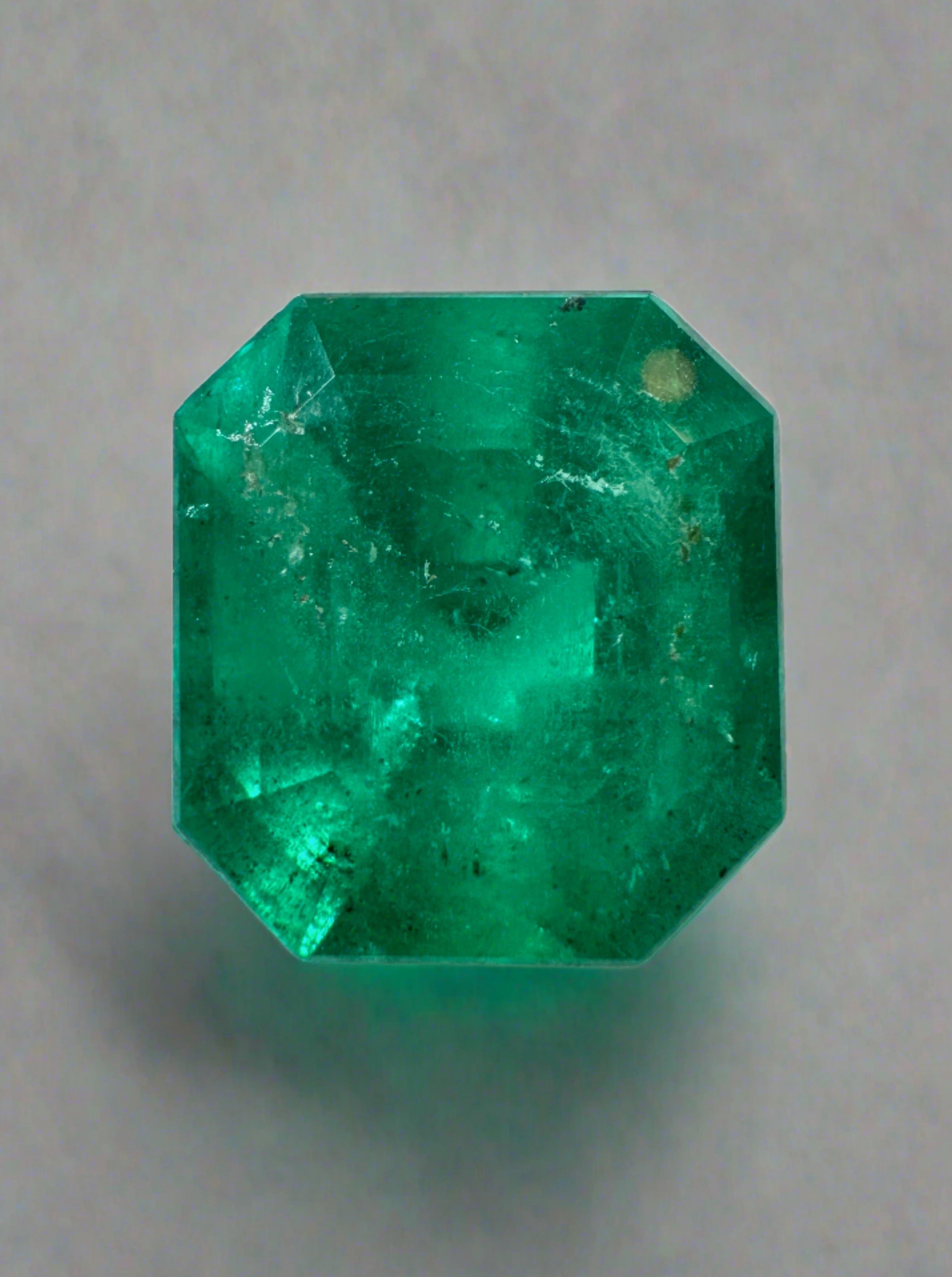 5.91 Carat 12x11mm Deep Green Natural Loose Colombian Emerald Gemstone - Emerald Cut for Jewelry Making, Engagement Rings & Luxury Gifts