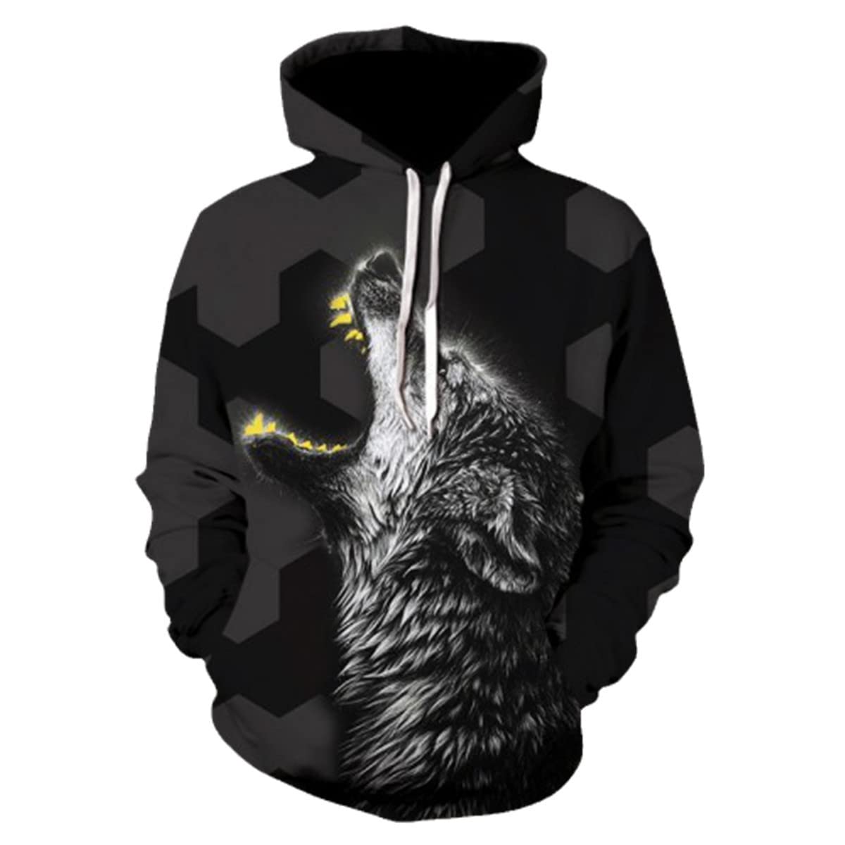 3D Wolf Print Hoodie for Men & Teen Boys - Spring Sportswear Pullover Sweatshirt | Casual Fashion Hooded Jacket for Outdoor Activities & Streetwear