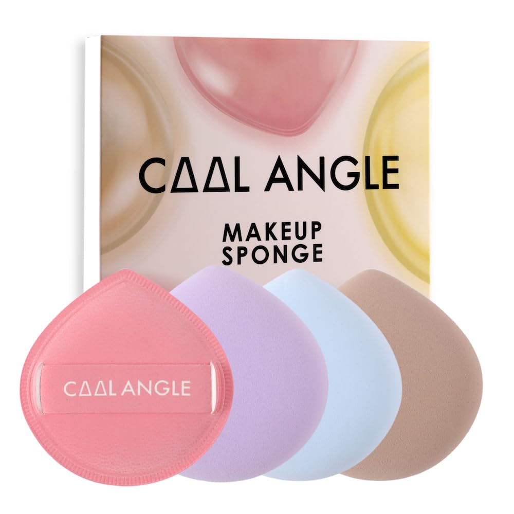 4Pcs Latex-Free Makeup Sponges - Soft Beauty Blender for Liquid Foundation, Concealer, Cream & Powder - High-Density Flexible Cosmetic Sponge Set (Blue, Purple, Pink, Khaki) - Perfect for Everyday Makeup & Professional Use