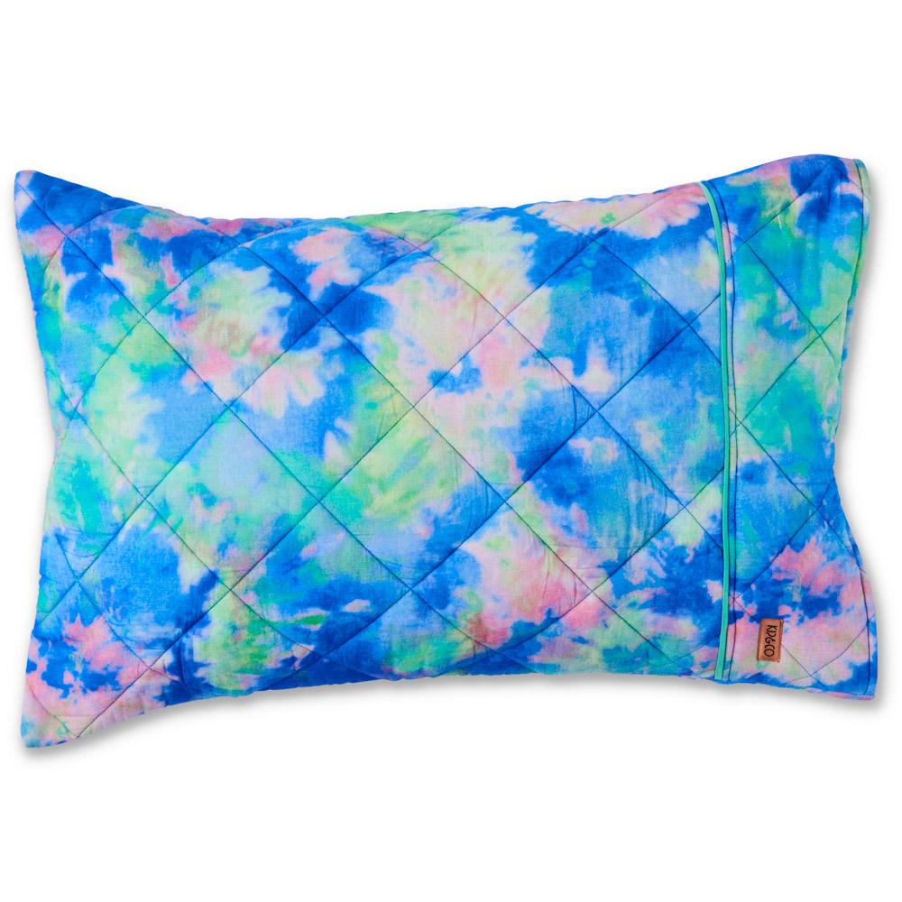 Peace Love & Tie Dye Quilted 2-Piece Pillowcase Set - Soft Bohemian Style Bedding for Home Decor & Guest Room