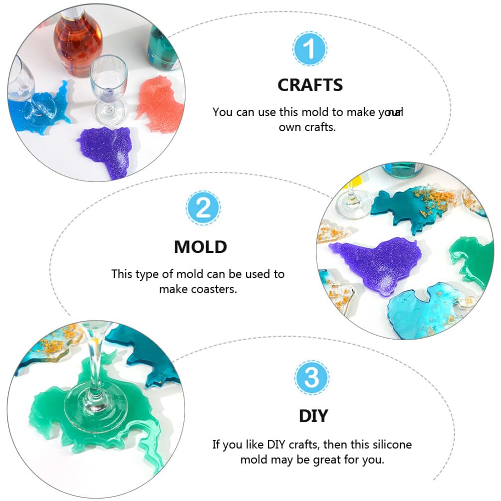 7-Piece Silicone Coaster Mold Set - World Map & Continent Design for Resin Art, DIY Faux Agate Coasters - Perfect for Home Decor, Gifts & Tabletop Protection