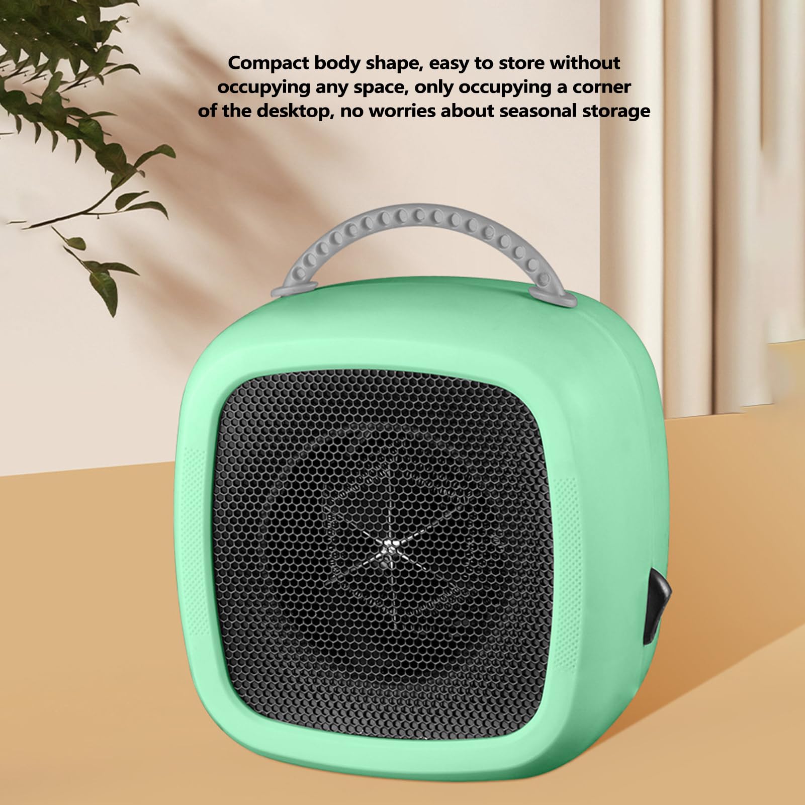 600W Portable Electric Desk Heater - Efficient Small Space Heater with 2 Modes, Quiet Operation & Carry Handle | Perfect for Office, Bedroom, Kitchen & Winter Use