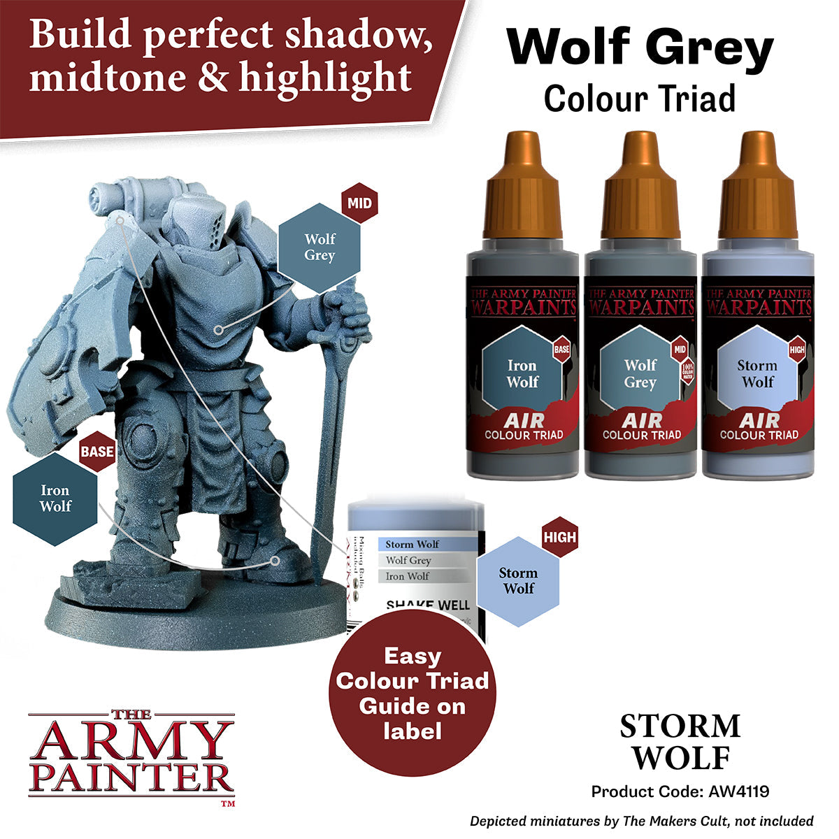 Warpaints Air: Storm Wolf - Premium Miniature Paint Set for Tabletop Gaming - Perfect for Warhammer, D&D, and Fantasy Miniatures