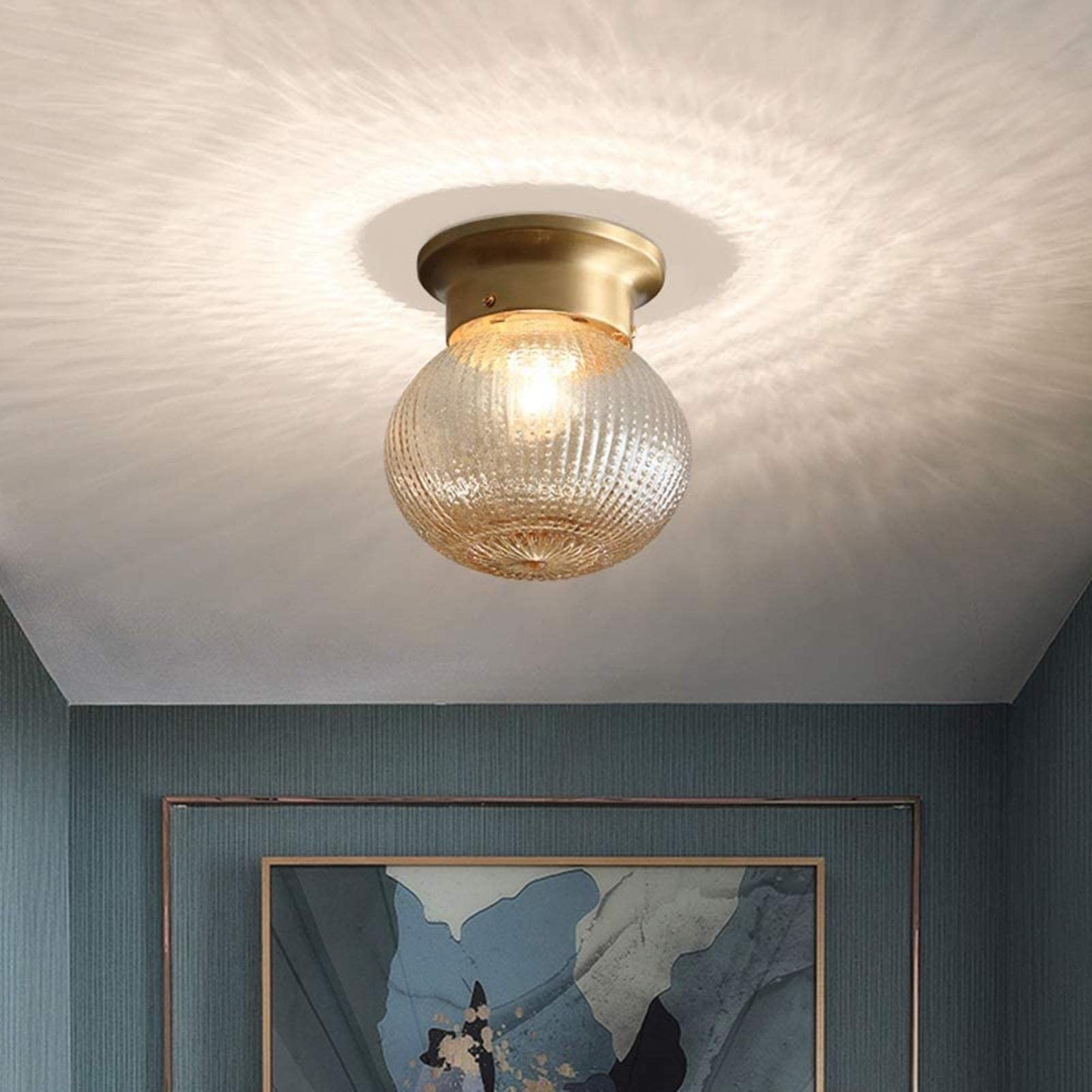 Modern LED Chandelier - Bronze Northern European Style Ceiling Light for Kitchen, Balcony, Corridor & Entryway | Creative Glass Hanging Lamp for Home & Commercial Spaces