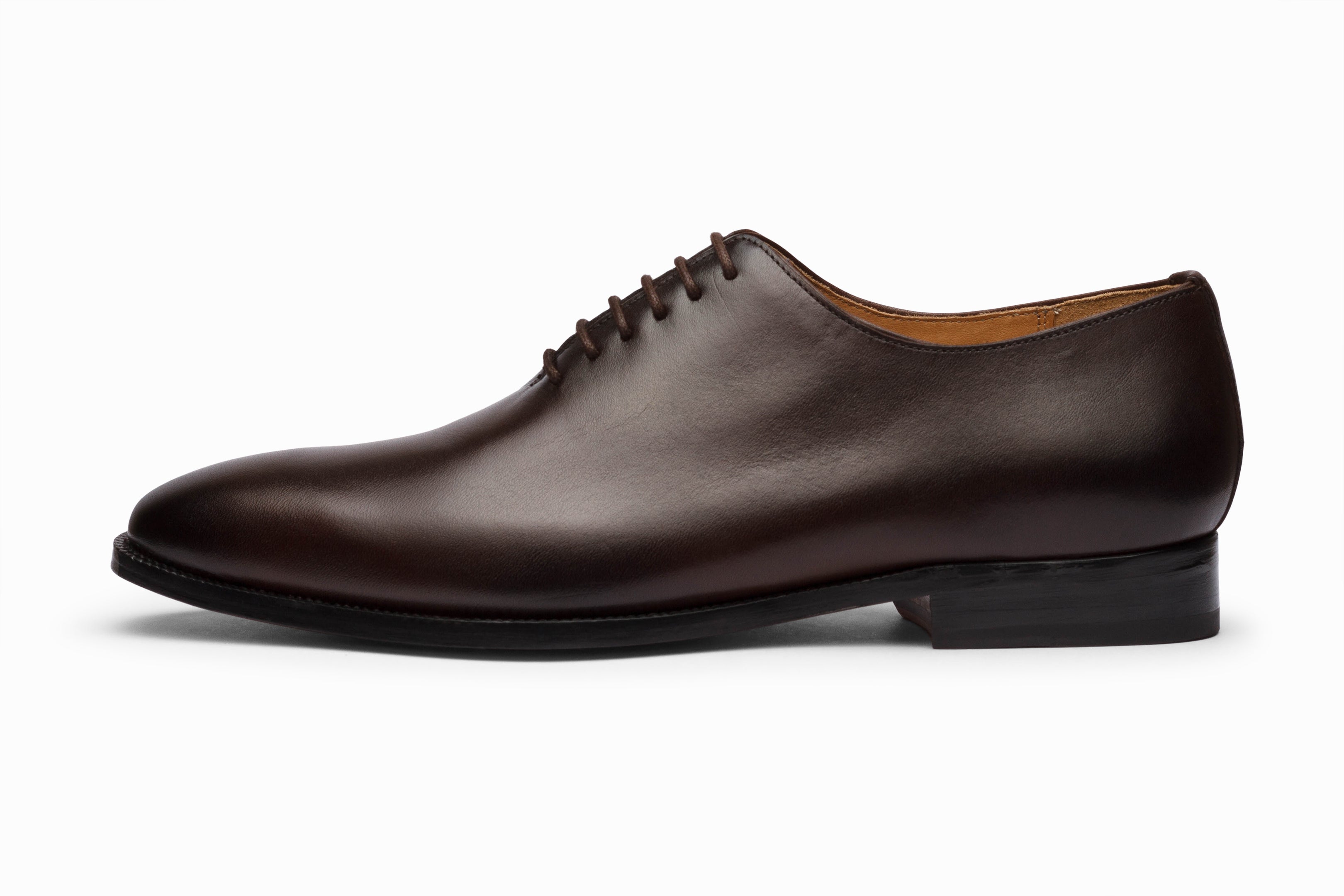 Premium Plain Wholecut Oxford Dress Shoes for Men - Classic Dark Brown Leather Formal Shoes for Business, Office & Wedding Occasions