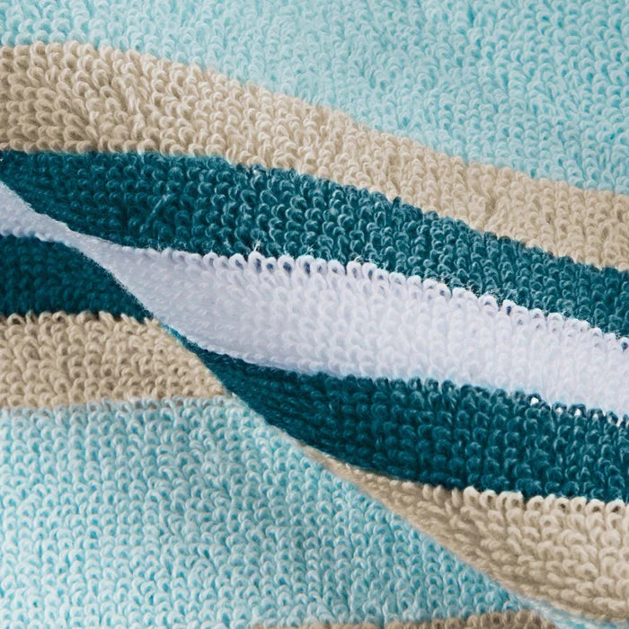Premium Cotton Stripe 2-Piece Bath Sheet Set - Super Absorbent & Soft Luxury Towels for Spa, Bathroom & Beach Use