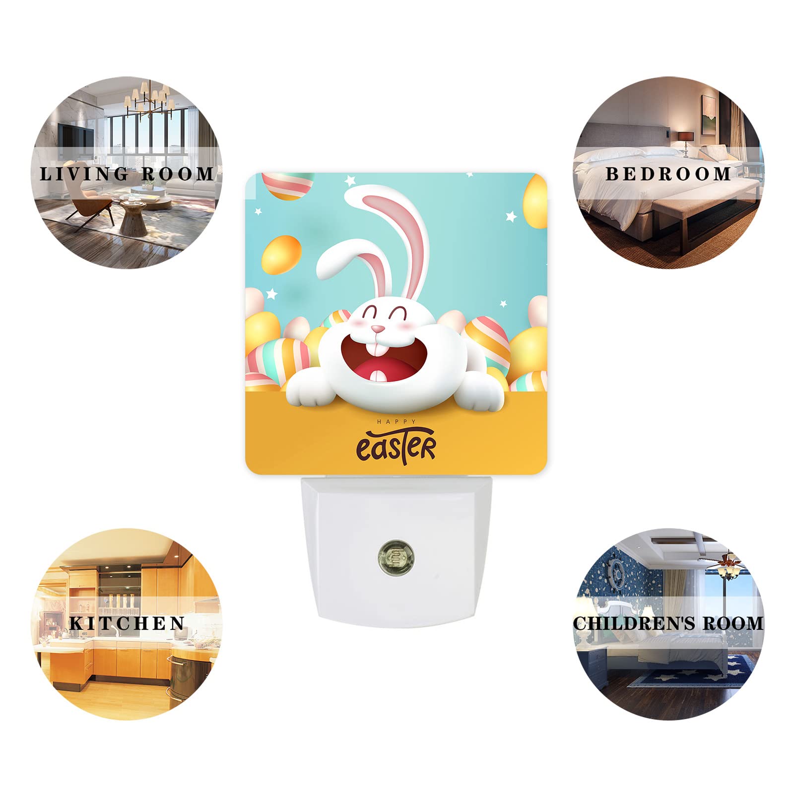 Easter LED Night Light with Auto Sensor for Kids - Bedroom Decor