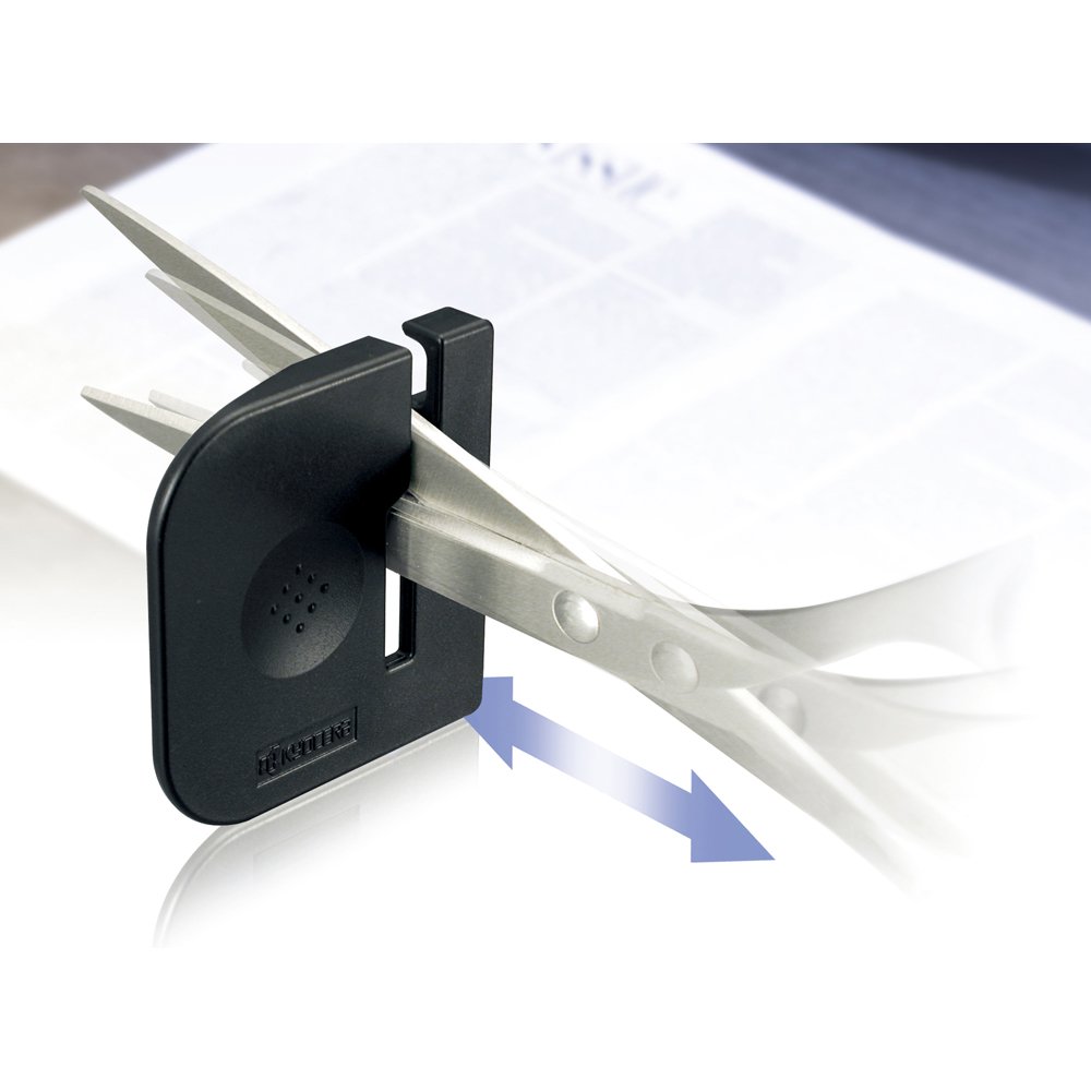 Premium Auto Scissors Sharpener - Fine Ceramic Blade Sharpening Tool (Black, HT-NBK) for Home, Salon & Professional Use | Perfect for Hairdressing, Sewing & Craft Scissors