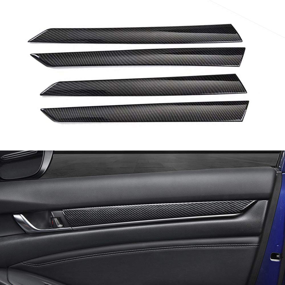 BOYUER 4PCS Black Car Door Panel Stickers - Interior Decorative Trim Strips for 10th Gen Honda Accord Sedan (2018-2022) LX/EX/EX-L/Touring Models | Easy Installation & Scratch Protection | Perfect for Car Customization & Interior Upgrade