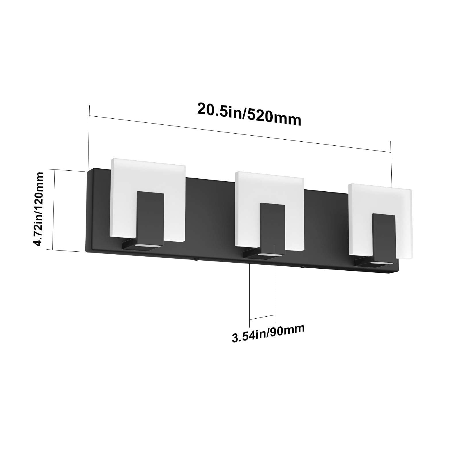 Modern Black LED Vanity Light - Up & Down Bathroom Wall Lighting Fixture for Mirror - Perfect for Bathroom, Powder Room & Dressing Area