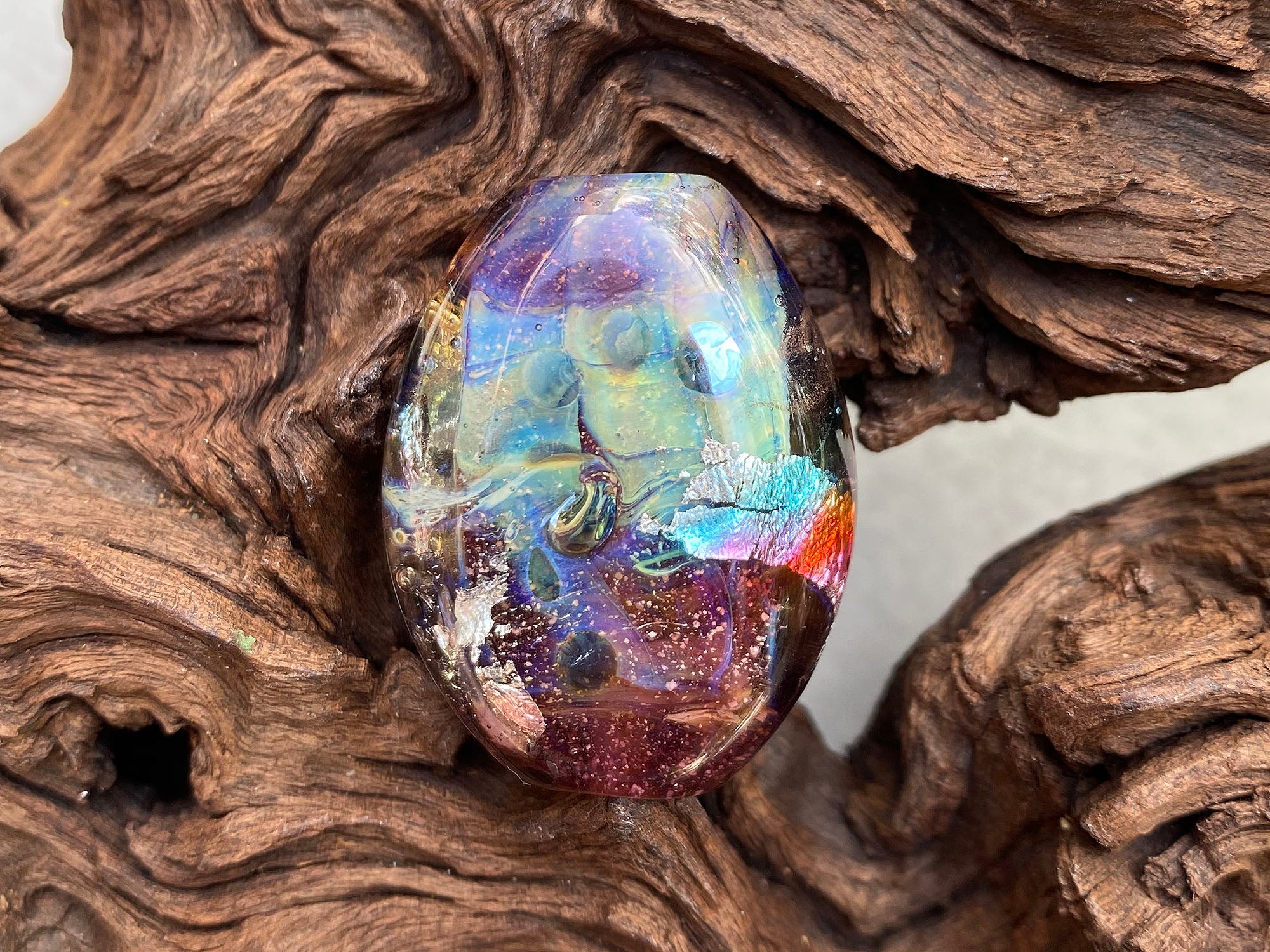 Rainbow Galaxy Lampwork Focal Bead SRA - Handmade Glass Bead for Jewelry Making, DIY Crafts, Bracelets & Necklaces - Perfect for Beaders, Artists & Craft Lovers