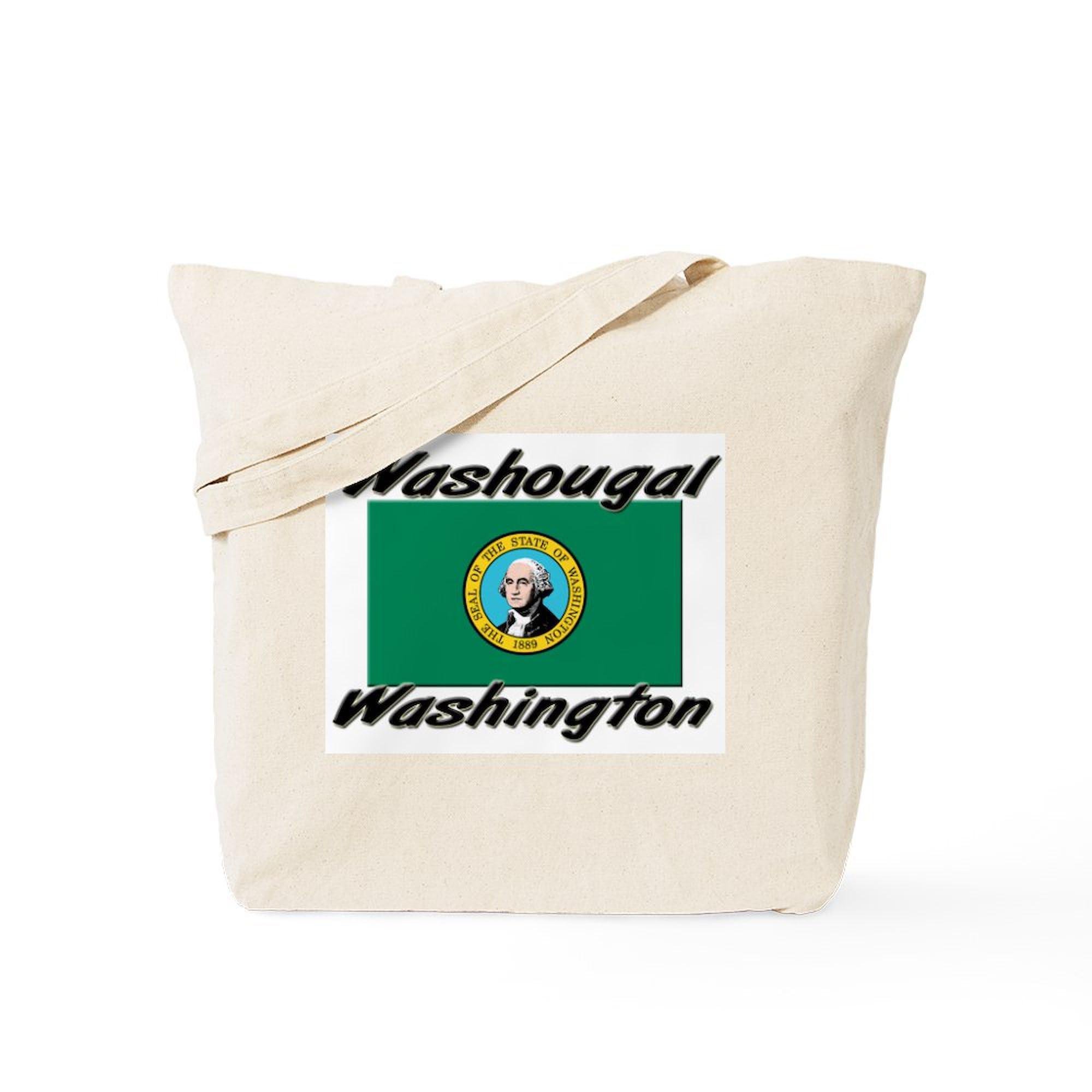 Washougal Washington Tote Bag - Natural Canvas Reusable Shopping Bag for Groceries, Beach & Everyday Use | Eco-Friendly & Durable