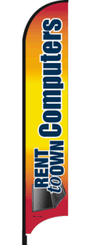 Feather Flag Banner - Customizable Advertising Flags for Rent to Own Computers | Perfect for Store Promotions, Events & Outdoor Marketing