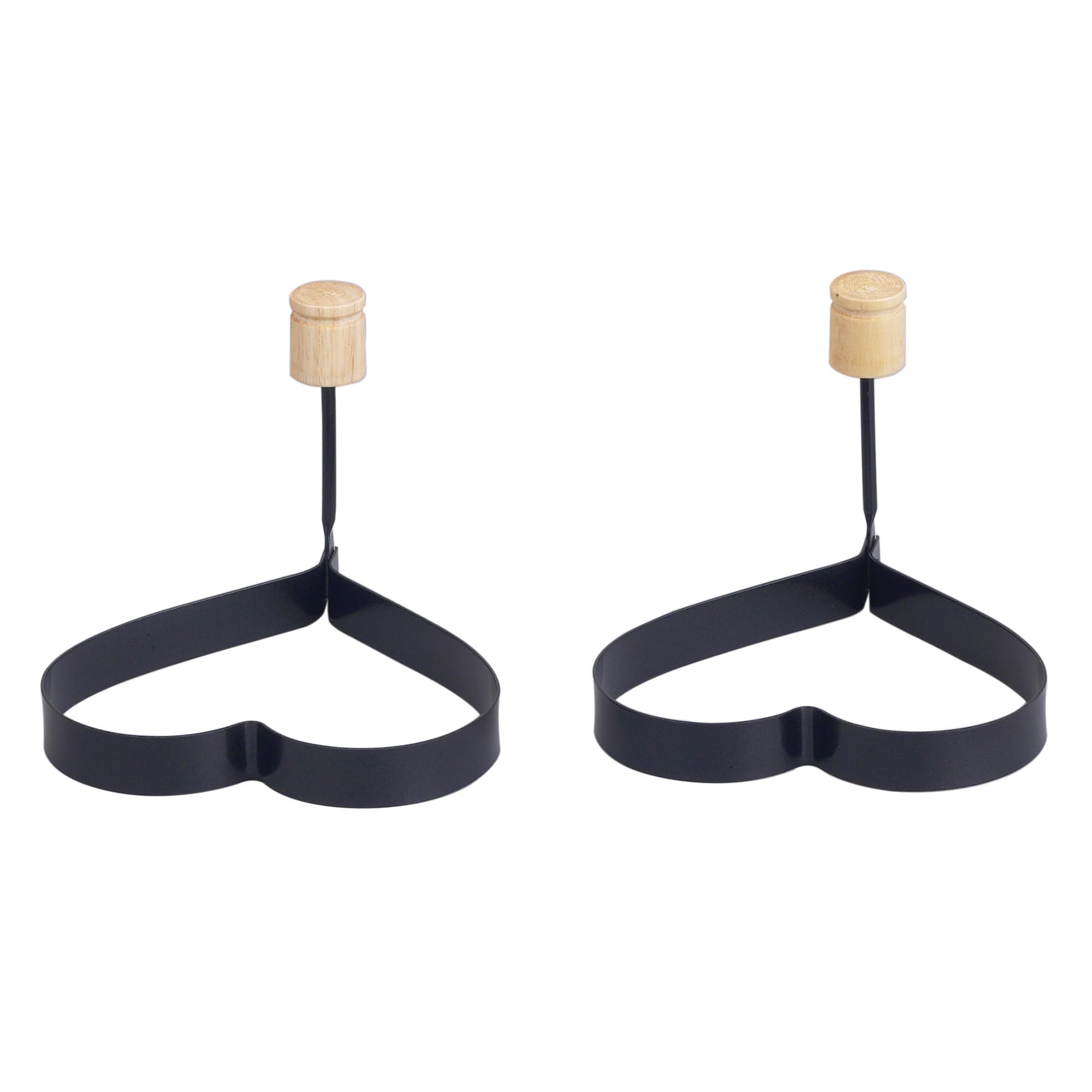 Non-Stick Heart Shaped Egg & Pancake Cooking Rings - PFOA & BPA Free - 4.625 x 4.25 Inches (Set of 2) - Perfect for Breakfast, Brunch & Romantic Meals