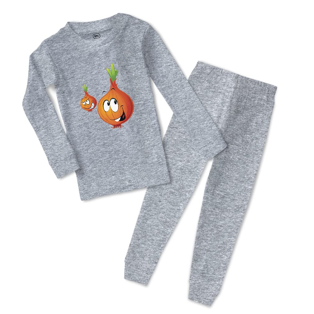 Custom Cotton Toddler Pajamas Set - Boys & Girls Onion Vegetable Print Sleepwear | Snug Fit Baby Pajamas for Cozy Nights & Playtime