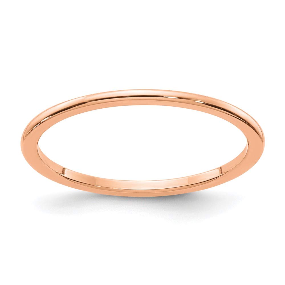 The Black Bow 1.2mm 14k Rose Gold Polished Half Round Stackable Band - Perfect for Everyday Wear, Gift Giving, and Layering Jewelry