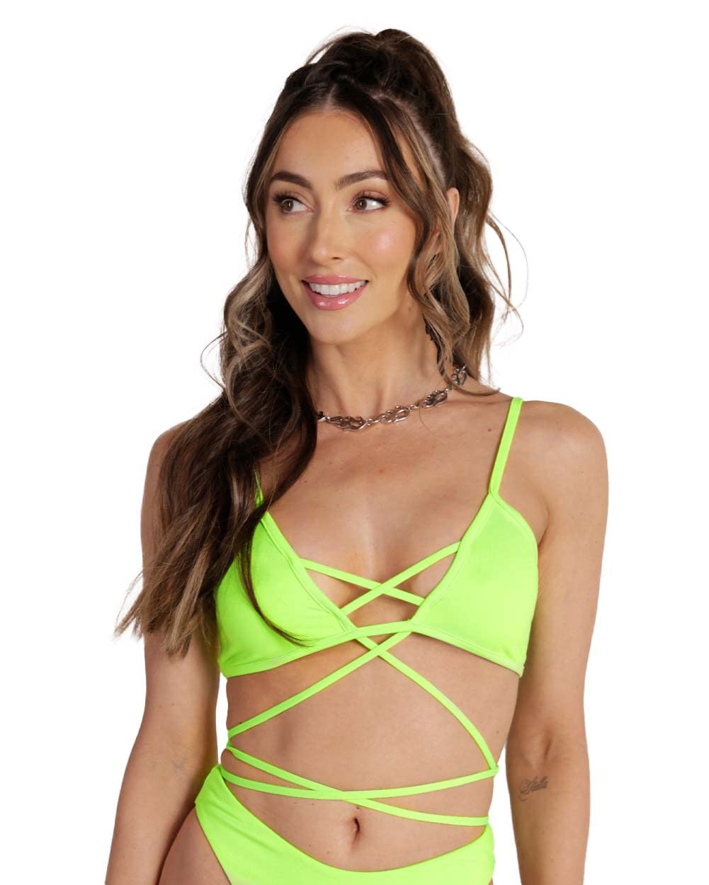 iHeartRaves Women's Rave Crop Tops - Sexy Bralettes, Bra Tops & Bikini Halter Tops for Music Festivals, Concerts & Beach Parties