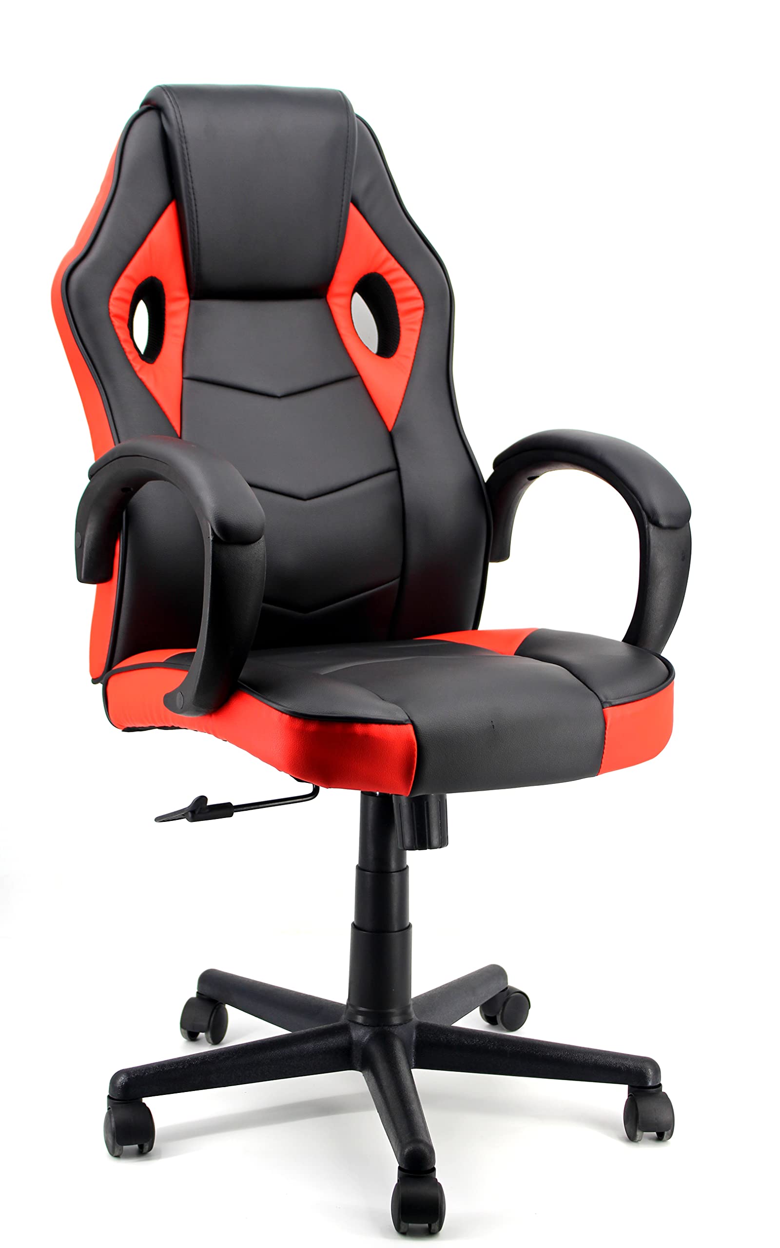 Premium Gaming Chair - Ergonomic Racing Style Office Chair with Padded Armrests & Bonded Leather - Red | Perfect for PC, Console Gaming & Home Office Setup
