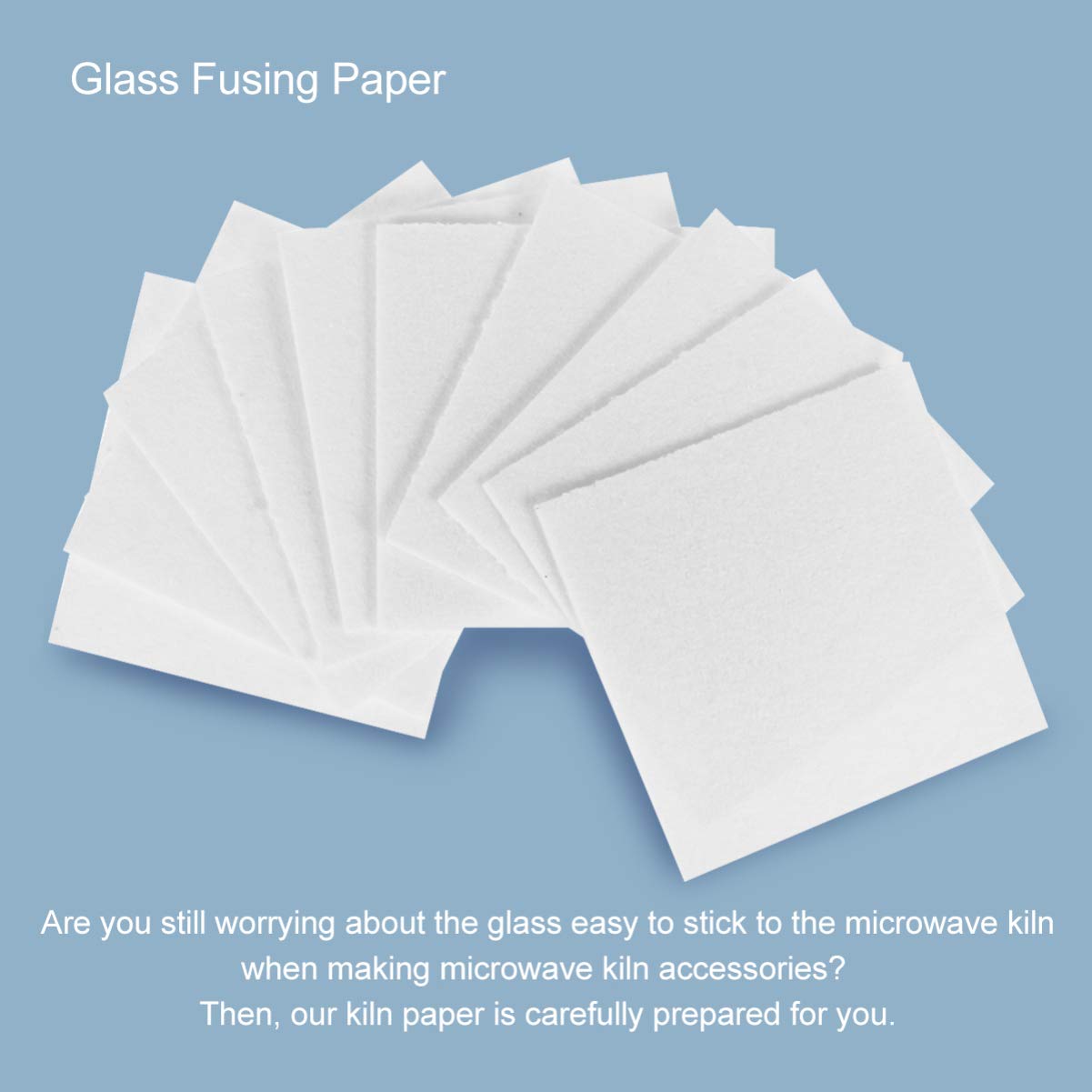 30 Sheets High-Temperature Microwave Kiln Paper - Glass Fusing Lining Paper for Pottery, Kiln Stove & Furnace - Square Glass Fusing Insulation Gasket - Perfect for DIY Glass Art, Jewelry Making & Ceramic Projects