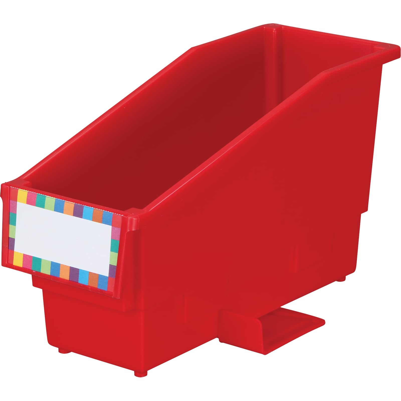 Non-Tip Book and Binder Holders with Stabilizer Wings - Set of 12 Red Classroom Organizers (5.5