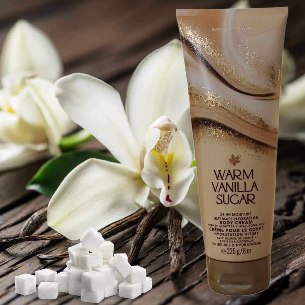 Bath & Body Works Warm Vanilla Sugar Ultra Shea Body Cream 8 Oz - Deeply Moisturizing & Nourishing Hand & Body Lotion for Dry Skin - Perfect for Daily Hydration, Spa Days & Gift Giving