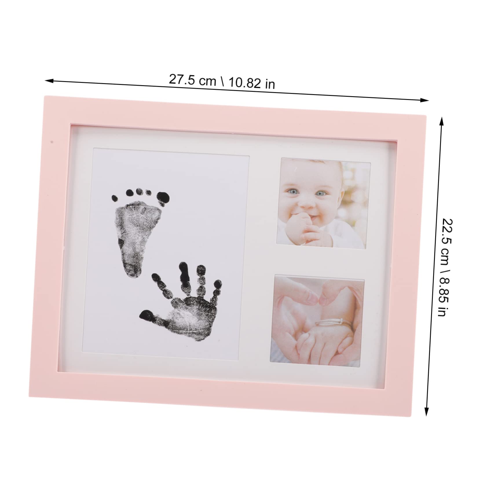 iFundom 2-Pack Baby Growth Photo Frame Set - Ink Handprint & Footprint Keepsake for Newborns, Shower Gift, Nursery Decor (Black Plastic) - Perfect for Baby Showers, First Birthdays & Milestone Memories