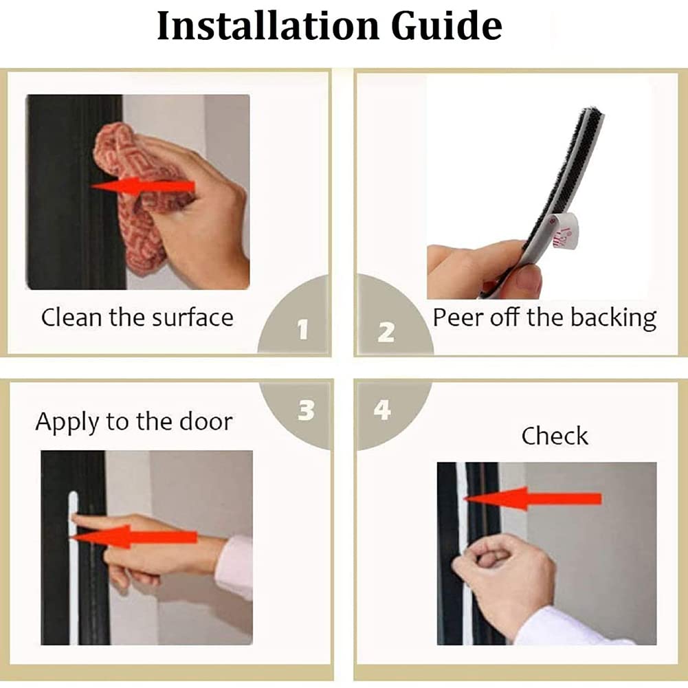 BowieMall® 10M Self-Adhesive Weather Stripping Seal - Dustproof, Soundproof & Windproof Brush Strip for Windows & Doors | Perfect for Window Frames, Sills & Bottom Gaps to Block Drafts, Noise & Dust