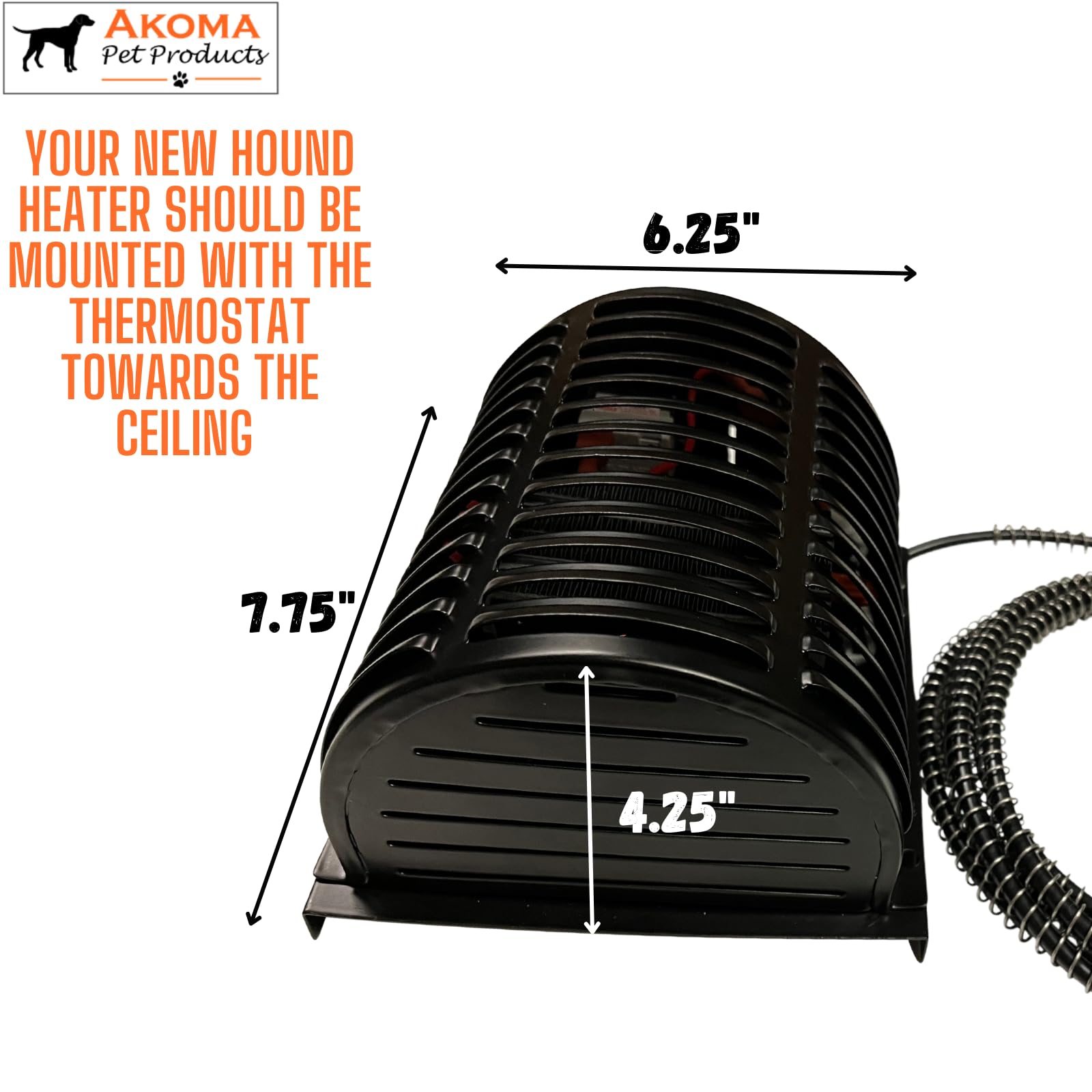 Akoma 400W Dog House Heater with 10-Foot Cord - Quick Installation, Safe Dry Heat Technology, Pet-Friendly Design for Winter Warmth - Ideal for Outdoor Kennels, Garages and Backyard Dog Houses