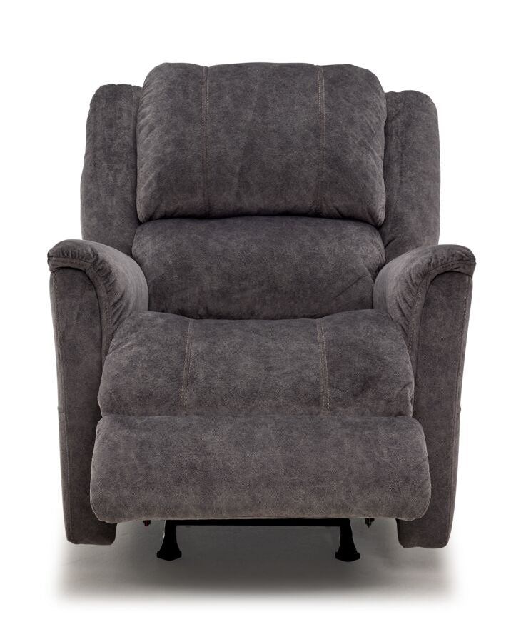 Adrian Recliner Chair - Soft Grey Upholstered Living Room Recliner with Padded Armrests & Lumbar Support - Perfect for Home Theater, Gaming & Relaxation