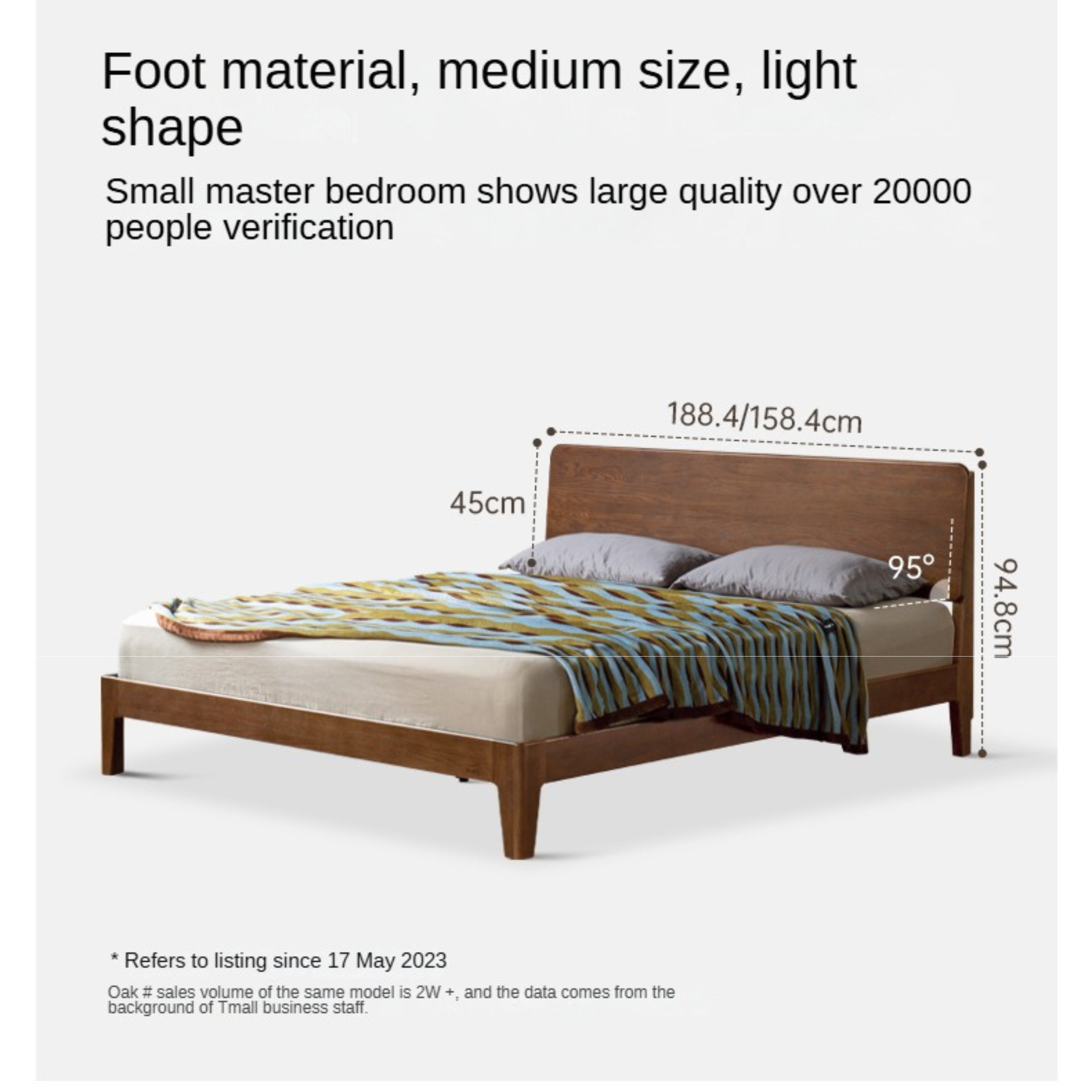 Solid Oak Wood High Back King Size Bed Frame - Sturdy & Elegant for Master Bedroom, Guest Room, or Luxury Hotel Decor