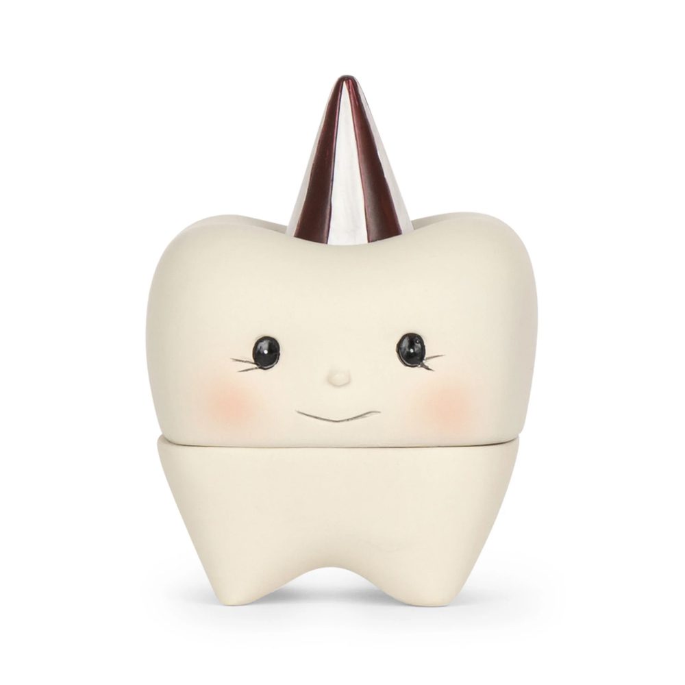 KONGES SLØJD Tooth Fairy Box - White Wooden Keepsake Box for Baby Teeth Storage | Perfect for Kids' First Lost Tooth & Childhood Memories