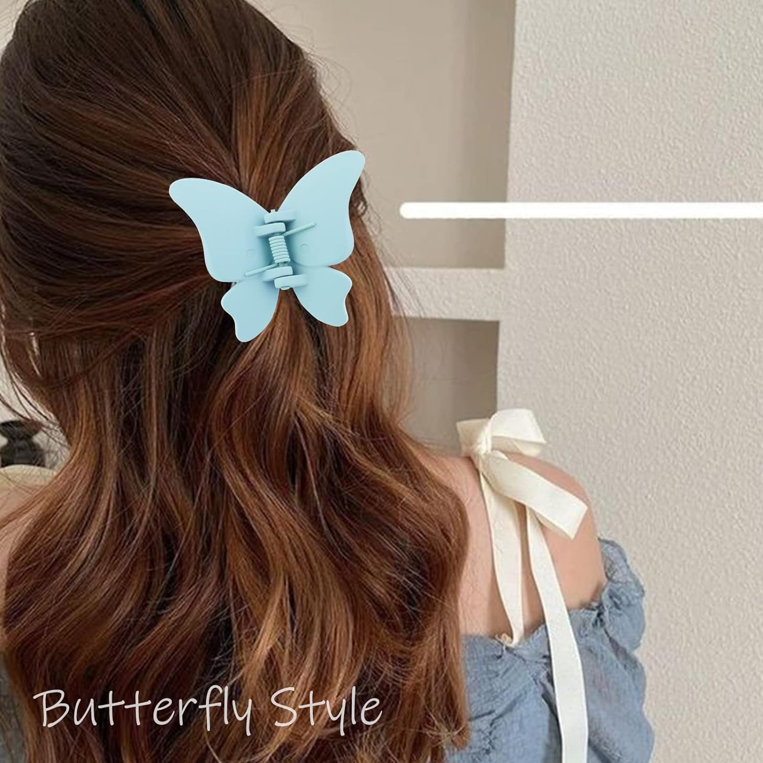 FAMEZA 4-Pack Matte Butterfly Hair Clips for Women & Girls - 2.36