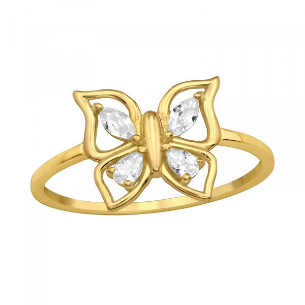 Elegant Butterfly Gold Plated Ring for Women - 18K Gold Plated Fashion Jewelry - Perfect for Gifts, Parties & Everyday Wear