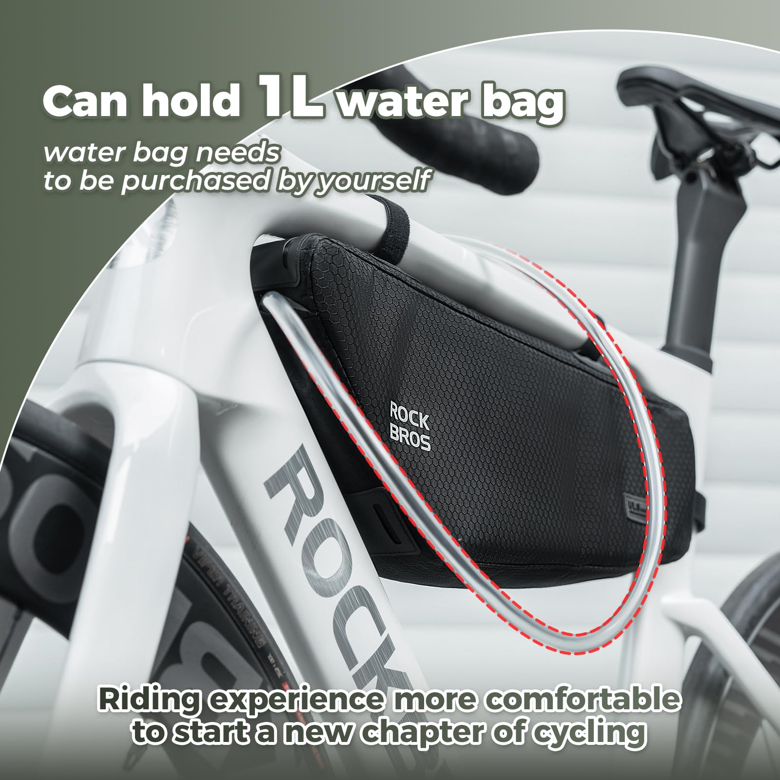 ROCKBROS 2.9L Waterproof Bike Frame Bag - Large Capacity Under Top Tube Bicycle Pouch for Mountain & Road Bikes | Perfect for Cycling Commutes, Long Distance Rides & Outdoor Adventures