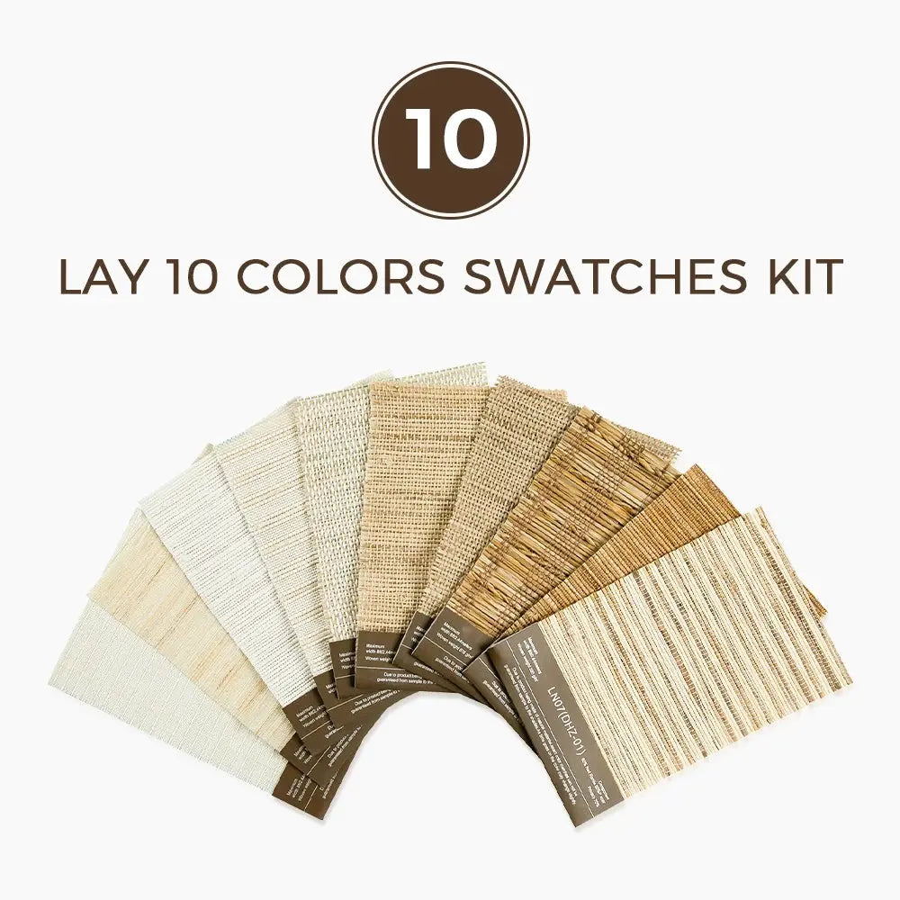 Natural Woven Shade Samples Kit - 10 Color Options for Window Treatments | Perfect for Home Decor, Interior Design & DIY Projects