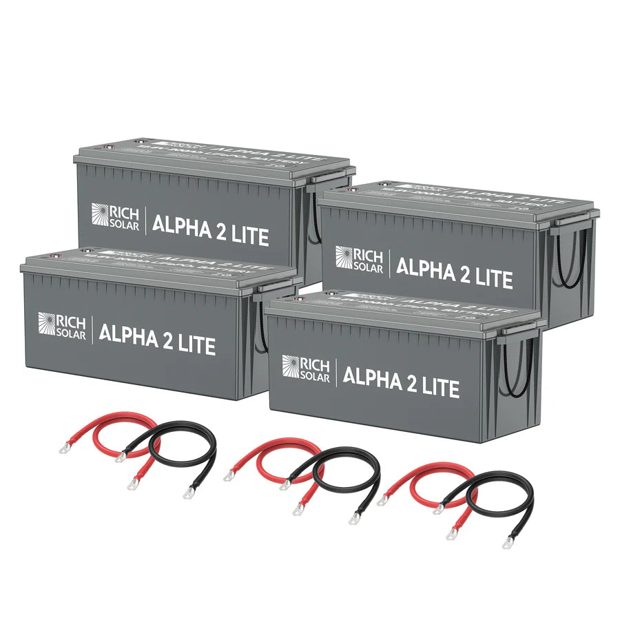 Rich Solar ALPHA 2 LITE 12V 800Ah LiFePO4 Lithium Battery Kit for Off Grid Solar System, RV, Marine & Home Backup Power