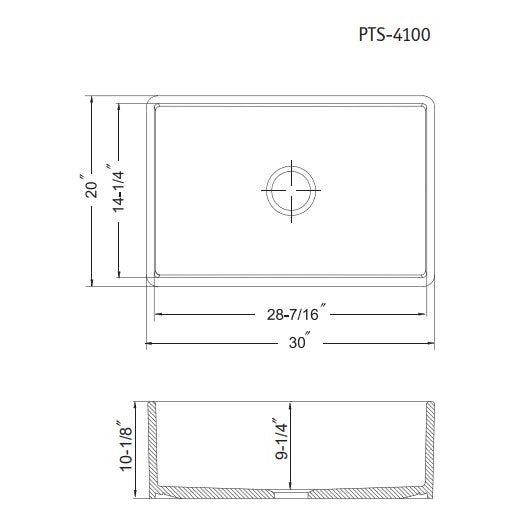 Houzer Platus Series 30-Inch Fireclay Kitchen Sink - Dual Mount Undermount/Apron Front Farmhouse Single Bowl Sink - Perfect for Modern Farmhouse & Rustic Kitchen Designs
