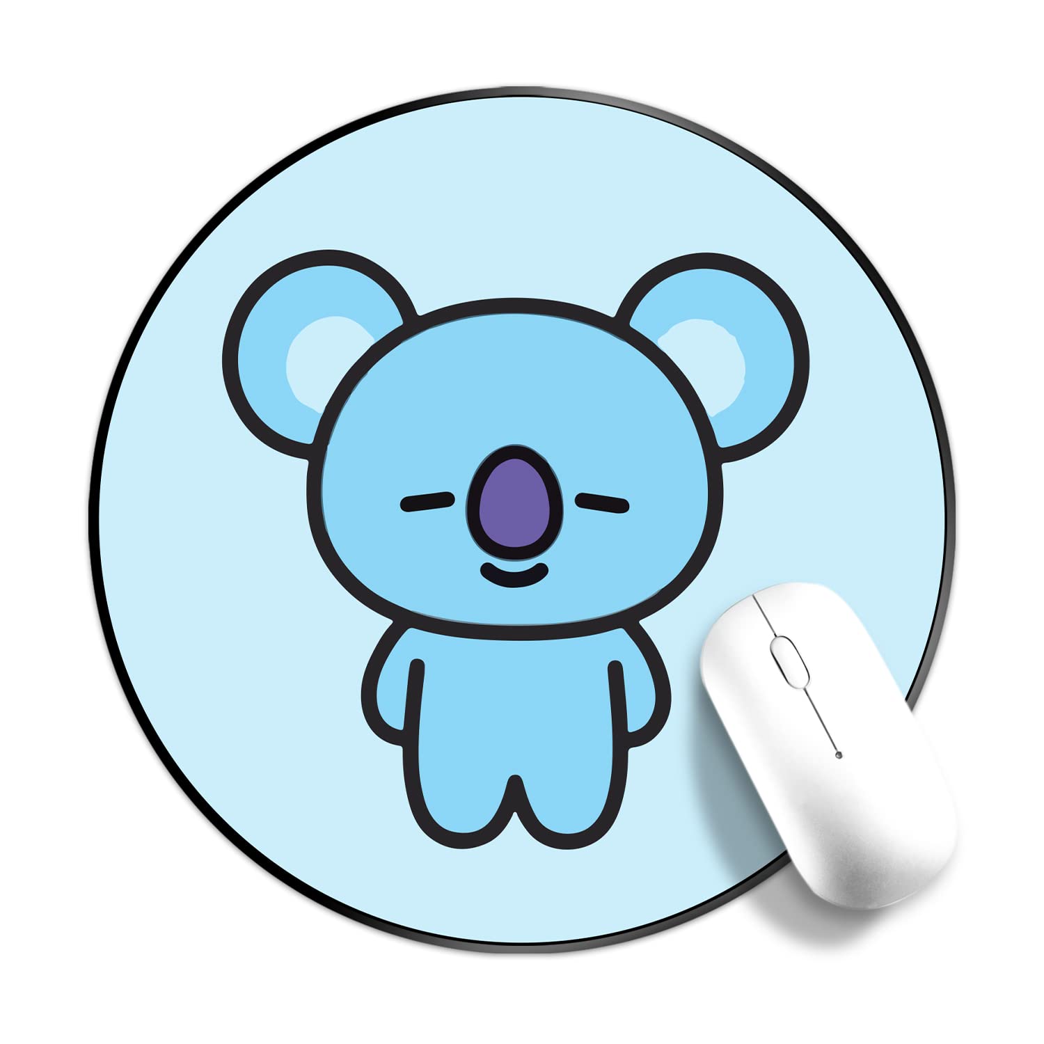 Kpop BTS Army Mouse Pad - Cute Cartoon Anime KOYA Non-Slip Round Rubber Gaming Mouse Pad & Desk Mat for Laptop Computer - Perfect for Kpop Fans, Office & Gaming Setup