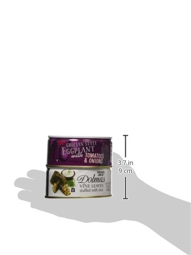Trader Joe's Greek Bundle - Dolmas Stuffed Grape Leaves with Rice & Greek-Style Eggplant with Tomatoes & Onions (2-Pack) | Authentic Mediterranean Appetizer & Party Platter