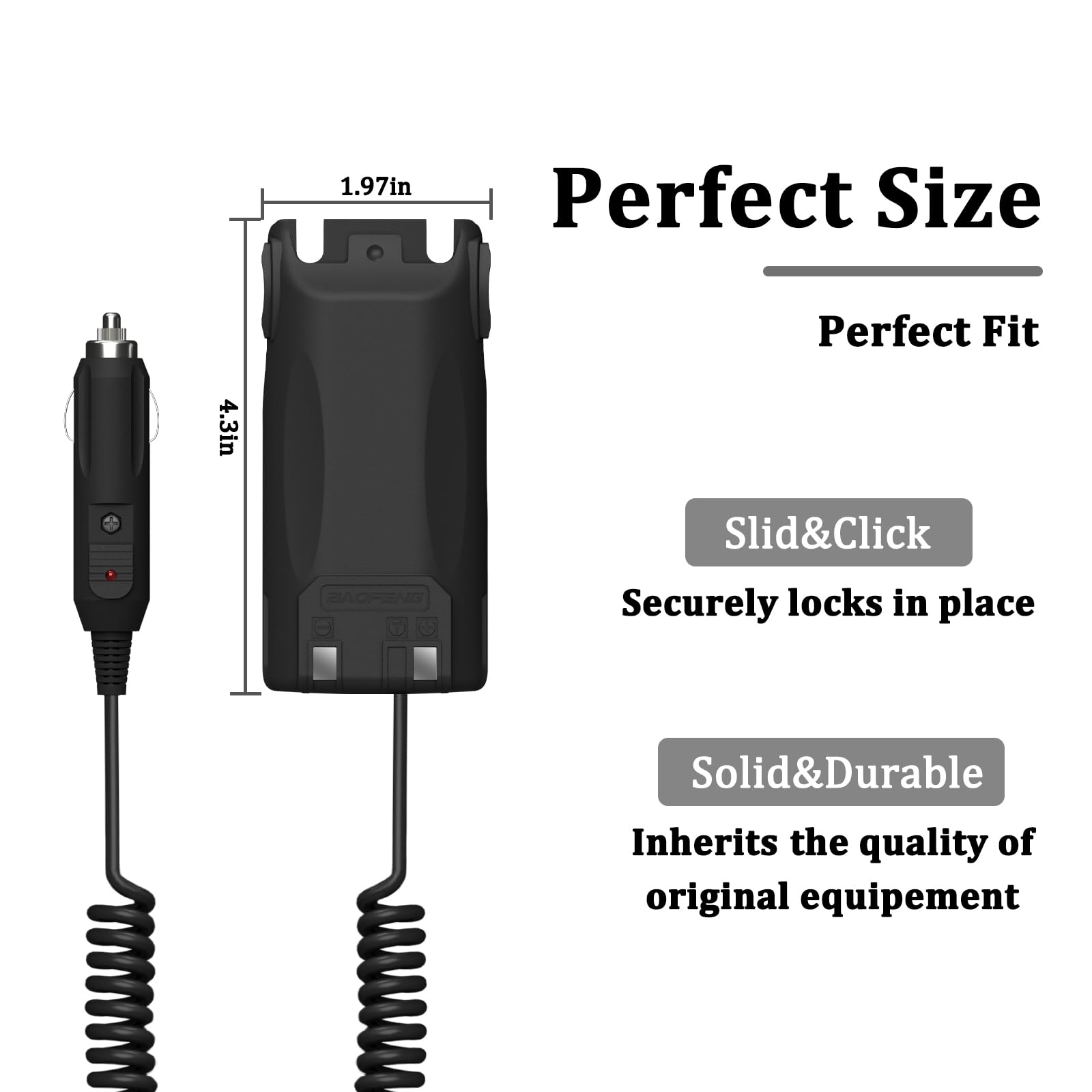 2 Pack 7.2V BAOFENG Car Charger Battery Eliminator - Heat Resistant Power Adapter for UV-82/UV-82HP/UV-89 Dual Band Radios - Perfect for Road Trips, Emergency Communication & Trucking