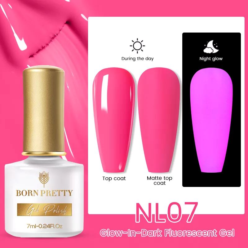 Glow in The Dark Nail Polish - Born Pretty Long-Lasting Fluorescent Gel Polish for UV/LED Lamps | Perfect for Night Parties, Halloween & Nail Art Designs
