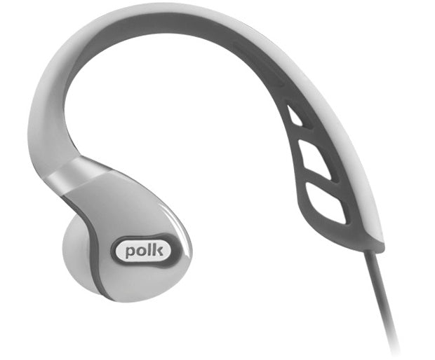 Polk Audio UltraFit 500 Wireless Sports Earbuds - Sweatproof Bluetooth Headphones with Secure Fit for Running, Gym & Workouts (White/Gray) | Perfect for Jogging, Cycling & Fitness Training