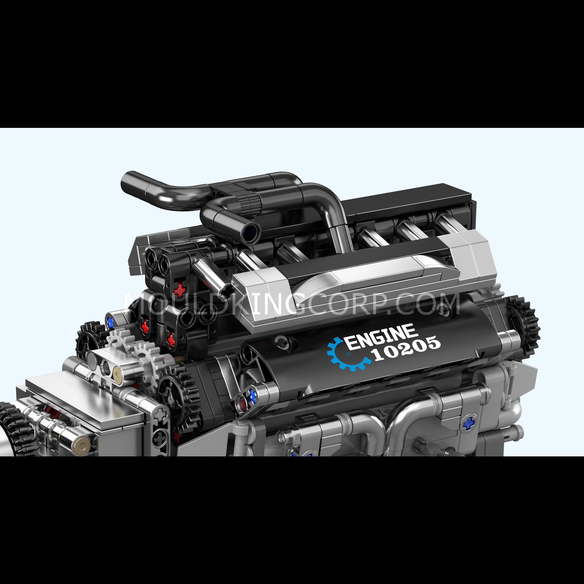 Mould King 10205 Motorized British Luxury V12 Engine Building Kit - 733 Pieces STEM Toy for Adults & Teens | Perfect for Model Car Enthusiasts & Engineering Hobbyists