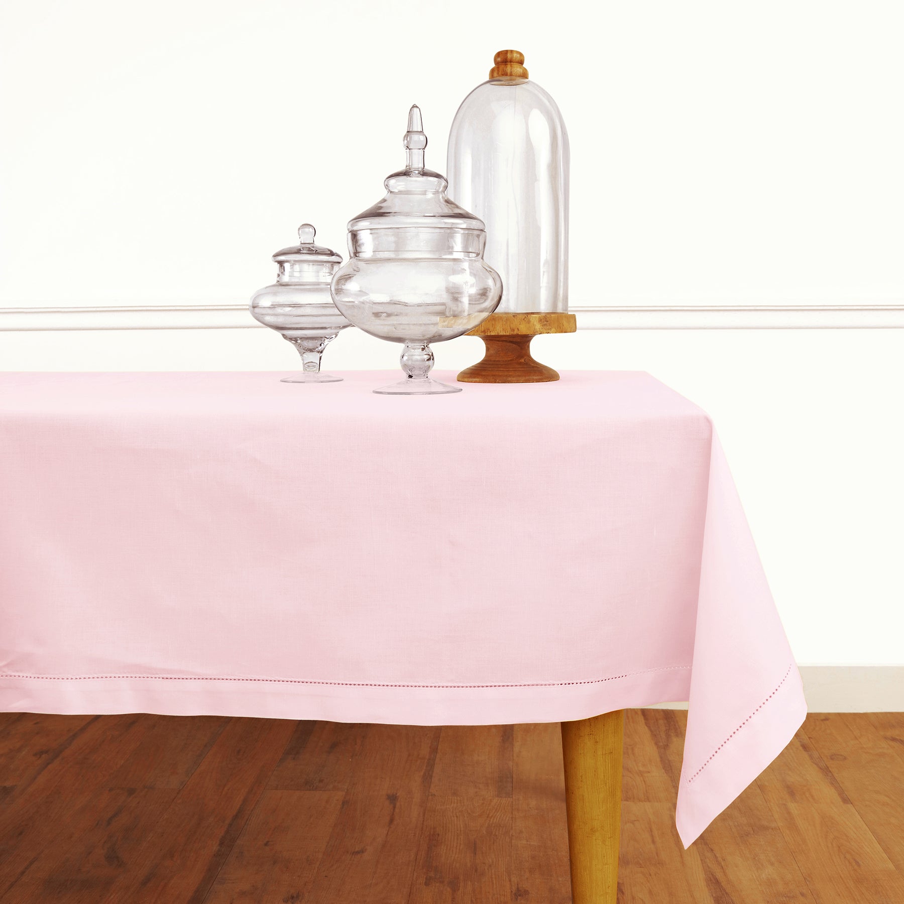 Premium Cotton Linen Hemstitch Tablecloth - Elegant Dining Table Cover for Home Decor, Parties & Special Occasions