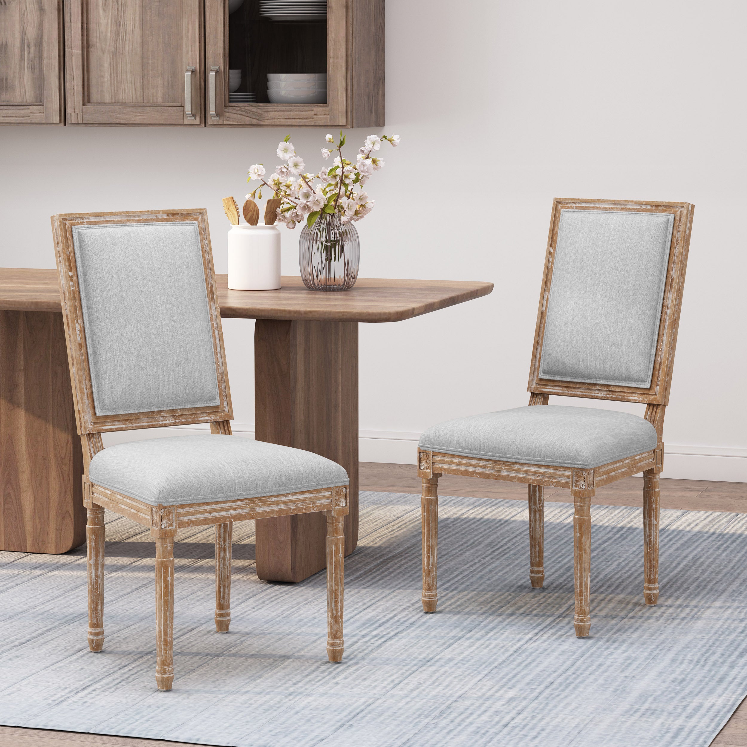 Modern Dining Chairs Set of 6 - Sturdy Wooden Kitchen Chairs with Padded Seats - Perfect for Dining Room, Kitchen, Breakfast Nook & Home Decor